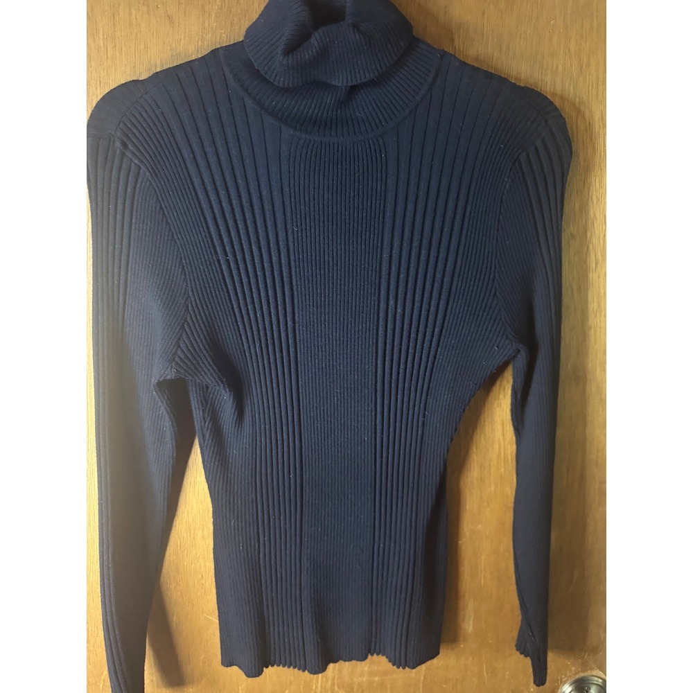 Vicinity Womens black Ribbed Knit Turtleneck Sweater Long Sleeve Size L